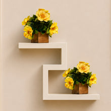 Fancy Mart Artificial Flower Camellia with Wooden Pot (Pack of 2) |14 cm Height | Mini Potted Item for Shelf Décor