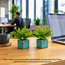 Fancy Mart  Artificial Eucalyptus Plant with Plastic Pot (Pack of 2) | 12 cm Height | Mini Potted Plants for Shelf Décor