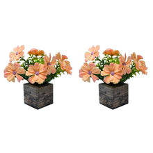 Fancy Mart Artificial Flower Cosmos in Wood Pot