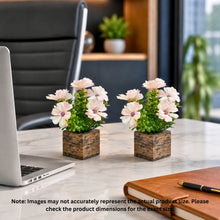 Fancy Mart Artificial Flower Cosmos in Wood Pot