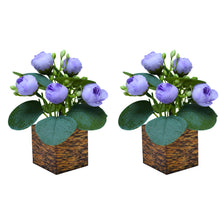 Fancy Mart Artificial Flower Peony Buds in Wood Pot