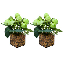 Fancy Mart Artificial Flower Peony Buds in Wood Pot