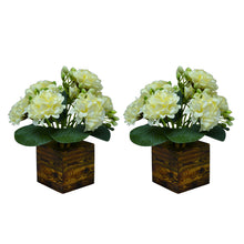 Fancy Mart Artificial Flower Hydrangea in Wood Pot