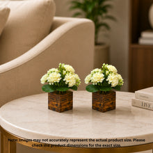 Fancy Mart Artificial Flower Hydrangea in Wood Pot