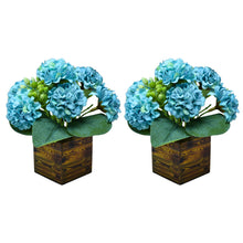 Fancy Mart Artificial Flower Hydrangea in Wood Pot