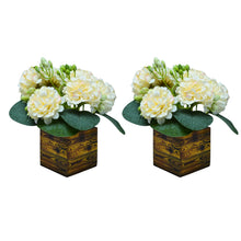 Fancy Mart Artificial Flower Hydrangea in Wood Pot