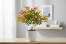 Artificial pronged bamboo leaves (Height : 35 cm)