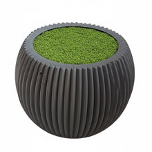 Gol Plastic Pot - Gray Size - (in cms) :  Height-9 x Width-11 x Depth-11