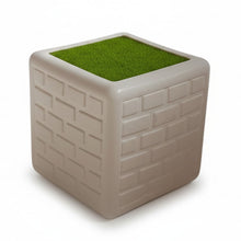 Square Plastic Pot - White Size - (in cms) :  Height-9.5 x Width-9.5 x Depth-9.5