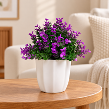 Artificial Plant Hackleberry Purple Bunch in Pot - 22 cm Height