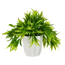 fancymart Artificial Bamboo Leaves Potted Plant with Height 22 cm Perfect for Home & Office Décor