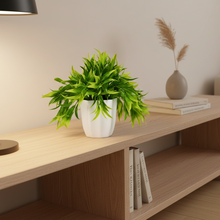 fancymart Artificial Bamboo Leaves Potted Plant with Height 22 cm Perfect for Home & Office Décor