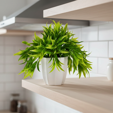 fancymart Artificial Bamboo Leaves Potted Plant with Height 22 cm Perfect for Home & Office Décor