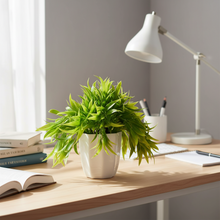 fancymart Artificial Bamboo Leaves Potted Plant with Height 22 cm Perfect for Home & Office Décor