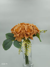 Artificial 7 Head Rose Bunch without pot (Height : 35 x Width : 20 cm)