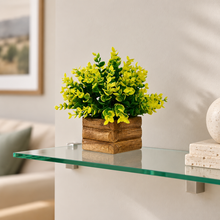 Artificial Plant Hackleberry Yellow Bunch in Wooden Pot - 17 cm Height