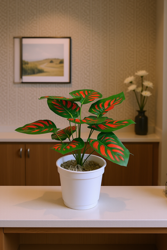 Artificial Leaves plant 12 branches Height 35 CM