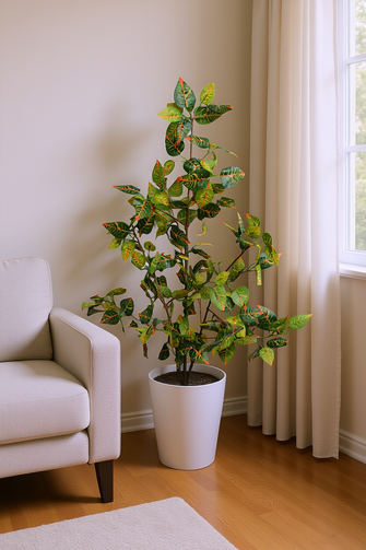 Artificial croton Leaves plant 3 branches Height 95 CM