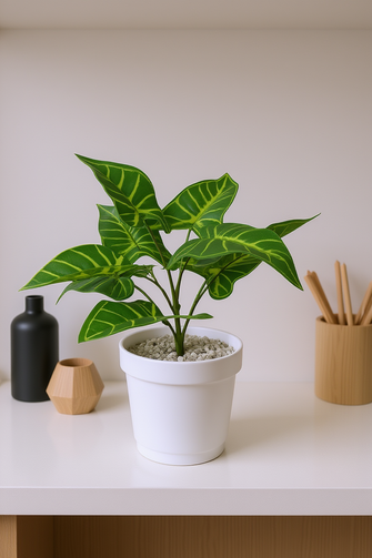 32 cm Artificial lily  leaves plant 9 Branches