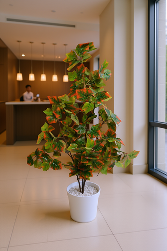 Artificial croton Leaves plant 3 branches Height 95 CM