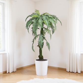 Artificial 4 feet Dust Fern plant single stem without pot