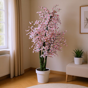 Artificial Jasmine Flowers plant 5.5 Feet Height ( without pot)