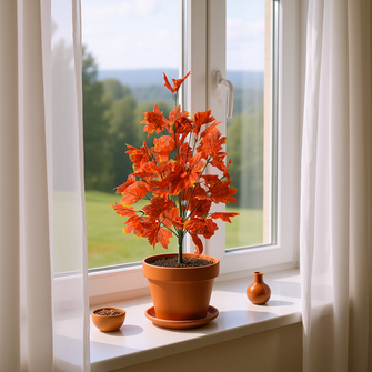 Artificial Real Touch Maple Leaves Plant (size 26inch)
