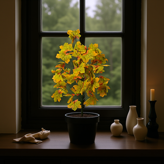 Artificial Real Touch Maple Leaves Plant (size 26inch)