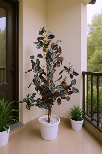 Artificial croton Leaves plant 3 branches Height 95 CM