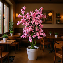 Artificial Peach Blossom Flowers plant 5.5 Feet Height ( without pot)