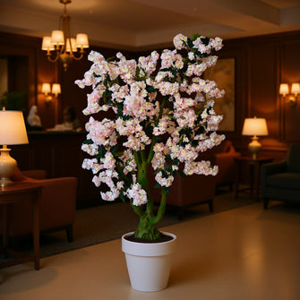 Artificial Peach Blossom Flowers plant 5.5 Feet Height ( without pot)