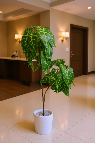 Artificial Lily Leaves plant 2 branches Height 90 CM