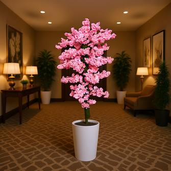 Artificial plant 4 feet height placed in the corner of Hotel room