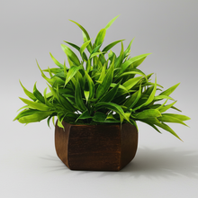 Artificial Bamboo Leaves Plant with Natural Wood Pot