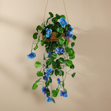 Artificial Flowers Falling Hanging in Wood Buckle Pot (Height 60 cm)