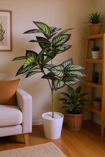 Artificial croton plant 3 branches Height 93 CM