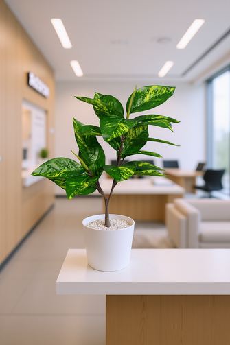 Artificial Green Leaves plant 2 branches Height 65 CM