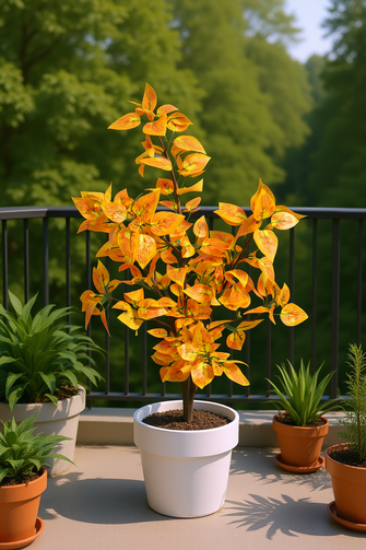 Artificial croton Leaves plant 3 branches Height 98 CM