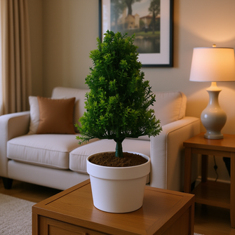Artificial Bonsai Christmas Tree with Hexagun Wood  Pot