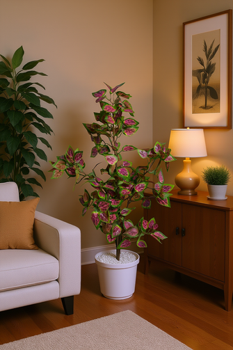 Artificial croton Leaves plant 3 branches Height 98 CM