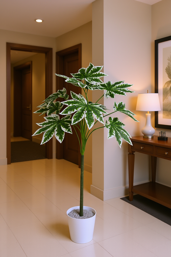 Artificial Papaya Leaves plant 12 branches Height 100 CM