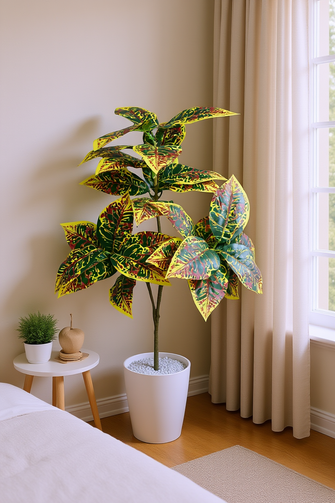 Artificial croton plant 3 branches Height 93 CM