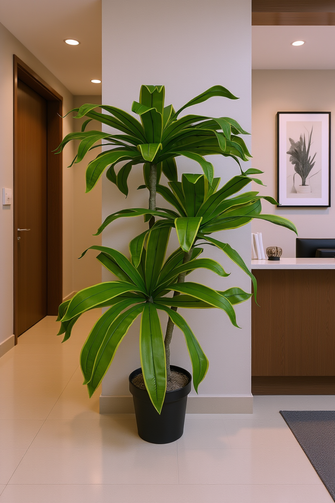 Artificial Dracaena set of 3 plants  5 feet height