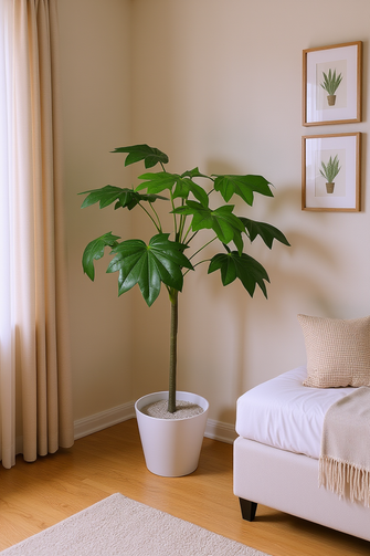 Artificial Papaya Leaves plant 12 branches Height 100 CM