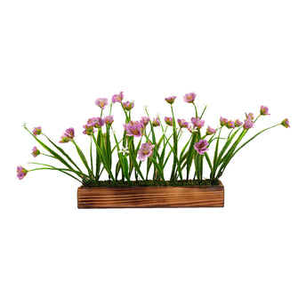 Artificial Flower Grass in Wooden Tray