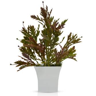 Artificial Carrot Leaves Beads in  Ruby Pot( Height 30 cm)