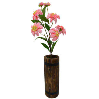 Artificial Camellia Japonica Stick in Wood Long Pot