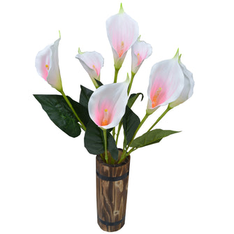 Artificial Calla Lilly Stick in Wood Long Pot