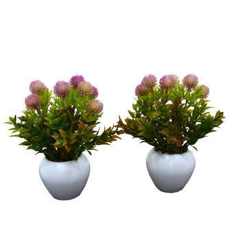 Artificial Formosan Plant in Small Apple Pot (Set of 2)