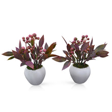 Artificial Berries Plant in Small Apple Pot (Set of 2)